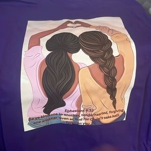 Large Purple Christian sister t shirt